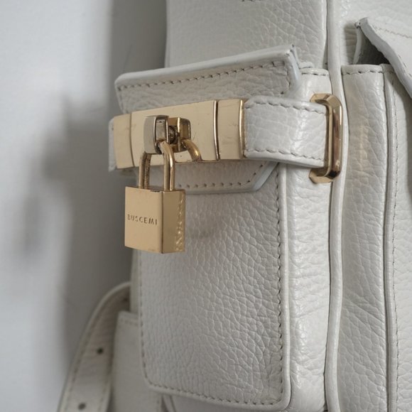 Buscemi Mini PHD White Leather Backpack - Picture 4 of 6
